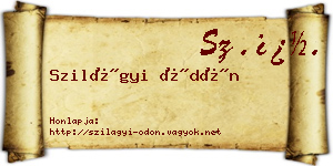 Szilágyi Ödön névjegykártya